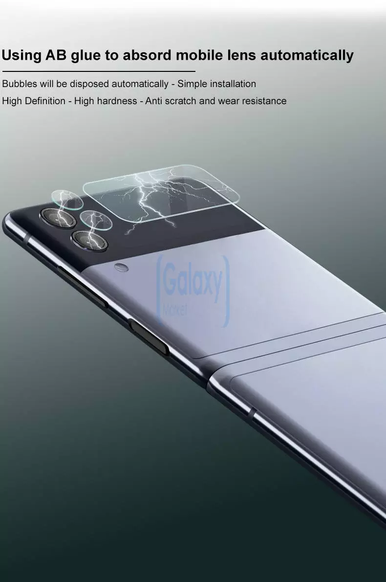 Защитное стекло на камеру для Samsung Galaxy Z Flip 3 Imak Camera Glass Crystal Clear (Прозрачный) 6957476859448