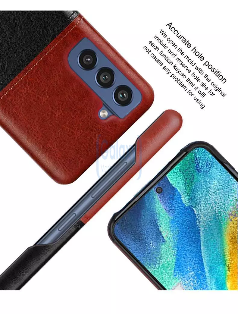 Чохол бампер для Samsung Galaxy S21 FE Imak Leather Fit Black / Red (Чорний / Червоний)
