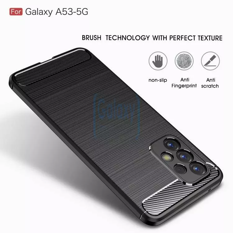 Противоударный чехол бампер для Samsung Galaxy A53 5G iPaky Carbon Fiber Black (Черный)