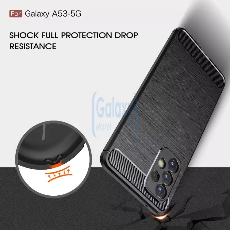 Противоударный чехол бампер для Samsung Galaxy A53 5G iPaky Carbon Fiber Black (Черный)