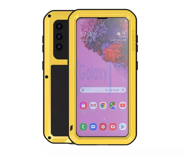 Протиударний чохол бампер для Samsung Galaxy S22 Plus Love Mei PowerFull (Зі склом) Yellow (Жовтий) Протиударний чохол бампер для Samsung Galaxy S22 Plus Love Mei PowerFull (Зі склом) Yellow (Жовтий)