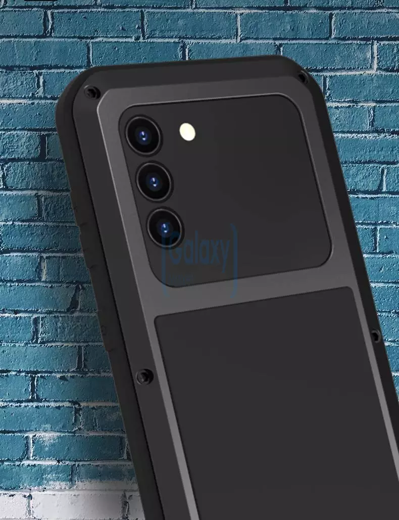 Протиударний чохол бампер для Samsung Galaxy S22 Plus Love Mei PowerFull (Зі склом) Silver (Сріблястий)