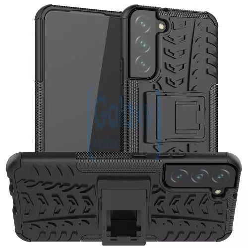 Противоударный чехол бампер для Samsung Galaxy S22 Plus Nevellya Case (встроенная подставка) Black (Черный)