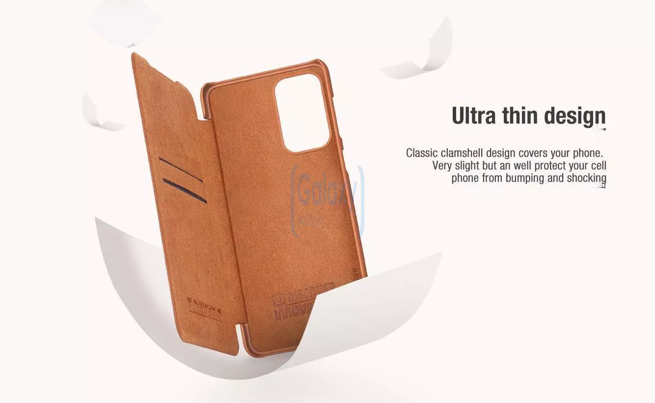 Чохол книжка Nillkin Qin Pro (шторка на камеру) для Samsung Galaxy A53 5G Brown (Коричневий)