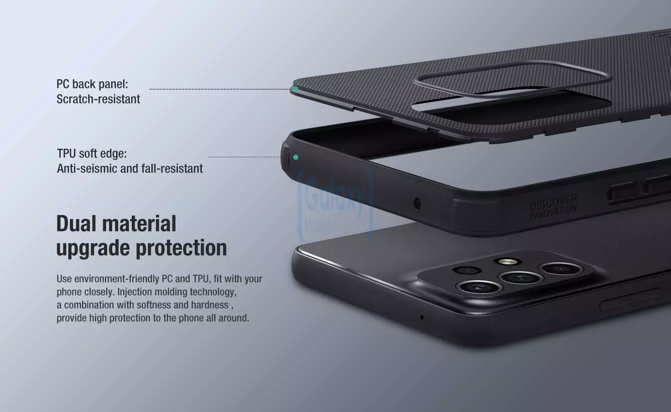 Противоударный чехол бампер Nillkin Super Frosted Shield Pro для Samsung Galaxy A53 5G Red (Красный)