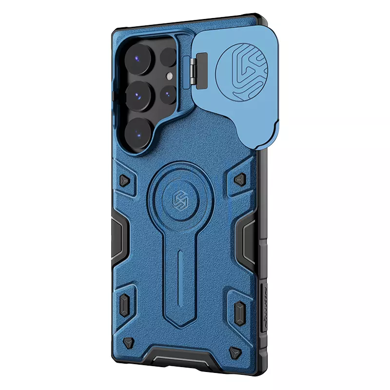 Чохол бампер Nillkin CamShield Armor Prop Magnetic (шторка на камеру) для Samsung Galaxy S24 Ultra Blue (Синій) Чохол бампер Nillkin CamShield Armor Prop Magnetic (шторка на камеру) для Samsung Galaxy S24 Ultra Blue (Синій)