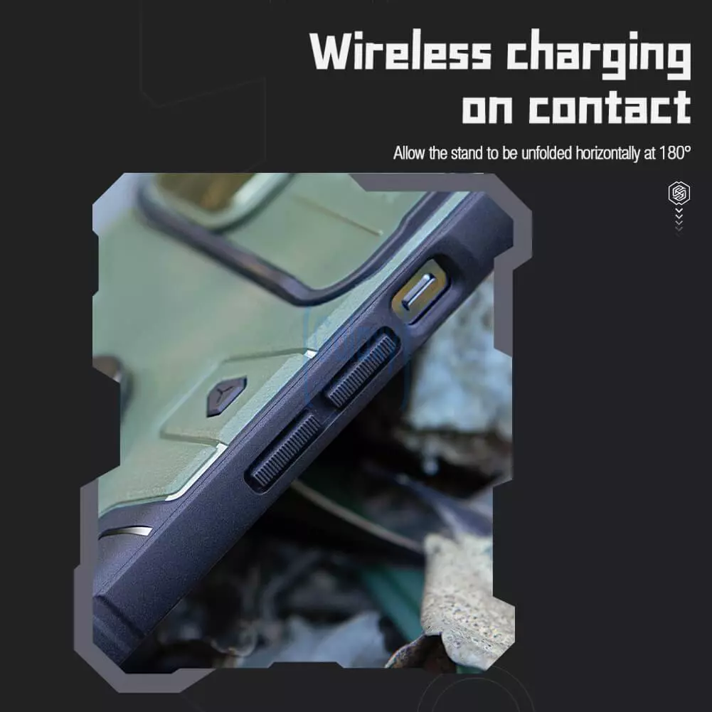 Чохол бампер для Samsung Galaxy S23 Ultra Nillkin CamShield Armor Pro (шторка на камеру) Blue (Синій)