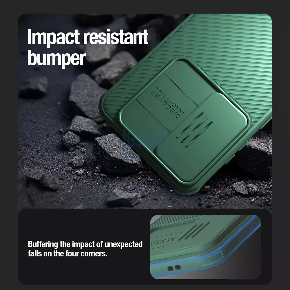 Протиударний чохол бампер Nillkin CamShield Pro Magnetic (шторка на камеру) для Samsung Galaxy S24 Plus Deep Green (Зелений)
