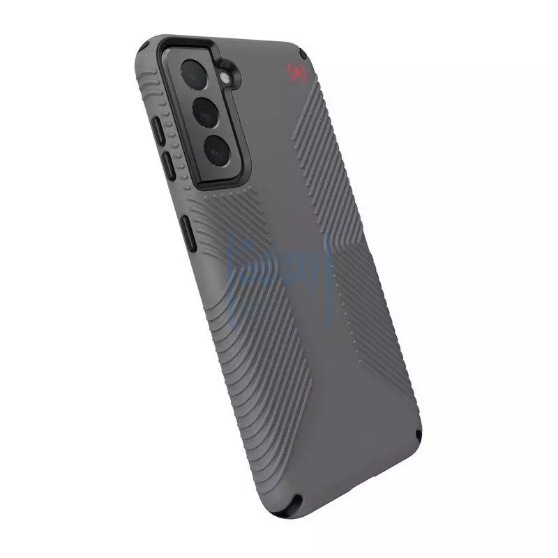 Чехол бампер Speck Presidio2 Grip Case для Samsung Galaxy S21 Grey/Black/Bold Red (Серый/Черный/Жирный Красный)