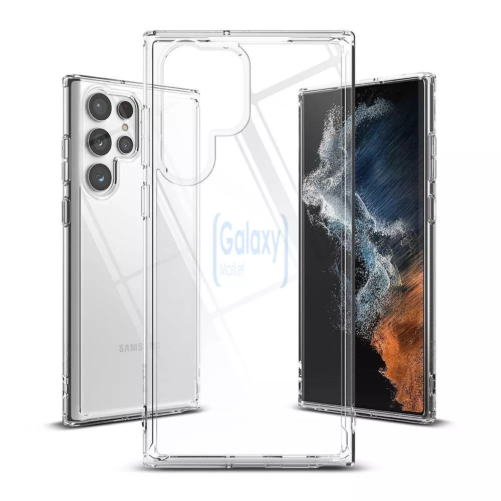 Противоударный чехол бампер Ringke Fusion для Samsung Galaxy S22 Ultra Transparent (Прозрачный)