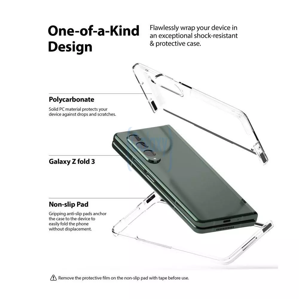 Оригинальный чехол бампер для Samsung Galaxy Fold 3 Ringke Slim Transparent (Прозрачный) S536E52