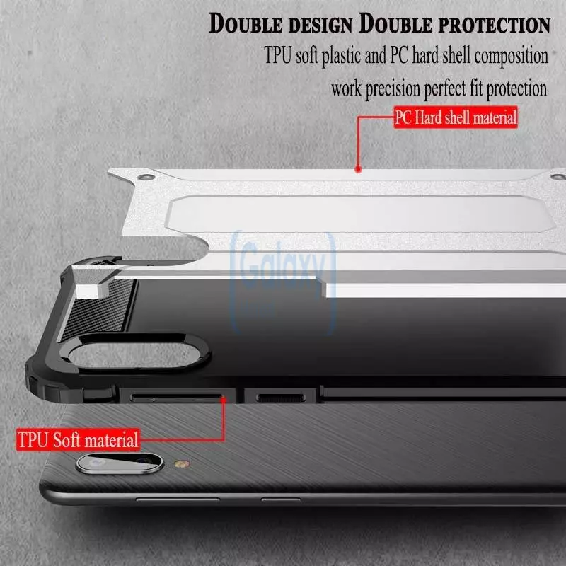 Чехол бампер для Samsung Galaxy A02 Rugged Hybrid Tough Armor Black (Черный) Чехол бампер для Samsung Galaxy A02 Rugged Hybrid Tough Armor Black (Черный)