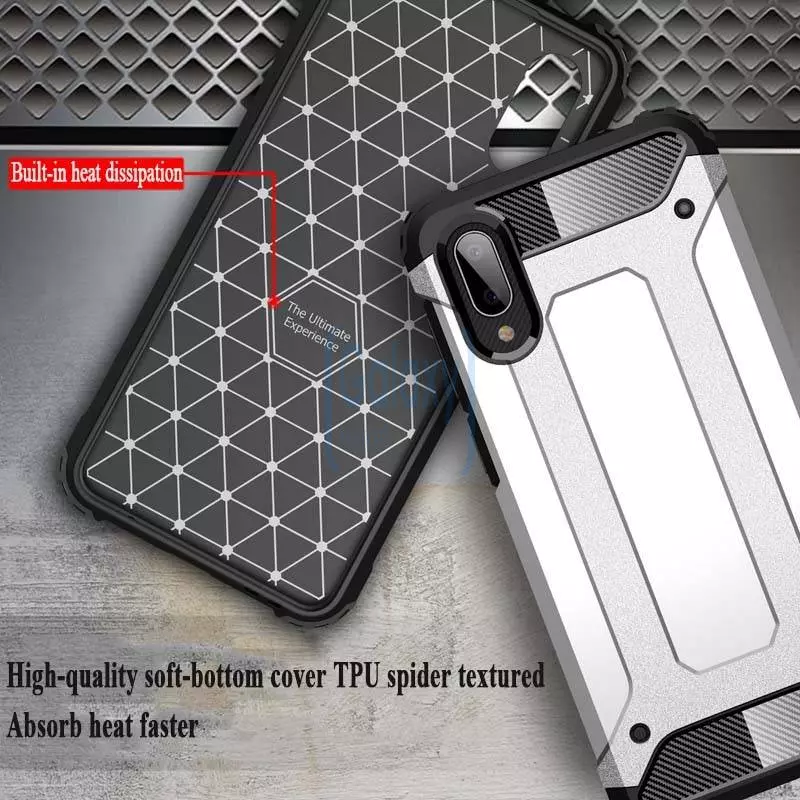 Чехол бампер для Samsung Galaxy A02 Rugged Hybrid Tough Armor Black (Черный) Чехол бампер для Samsung Galaxy A02 Rugged Hybrid Tough Armor Black (Черный)