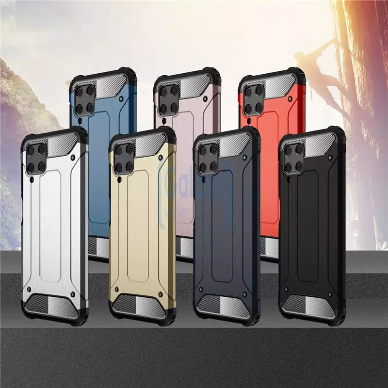 Чехол бампер для Samsung Galaxy M32 Rugged Hybrid Tough Armor Blue (Синий)