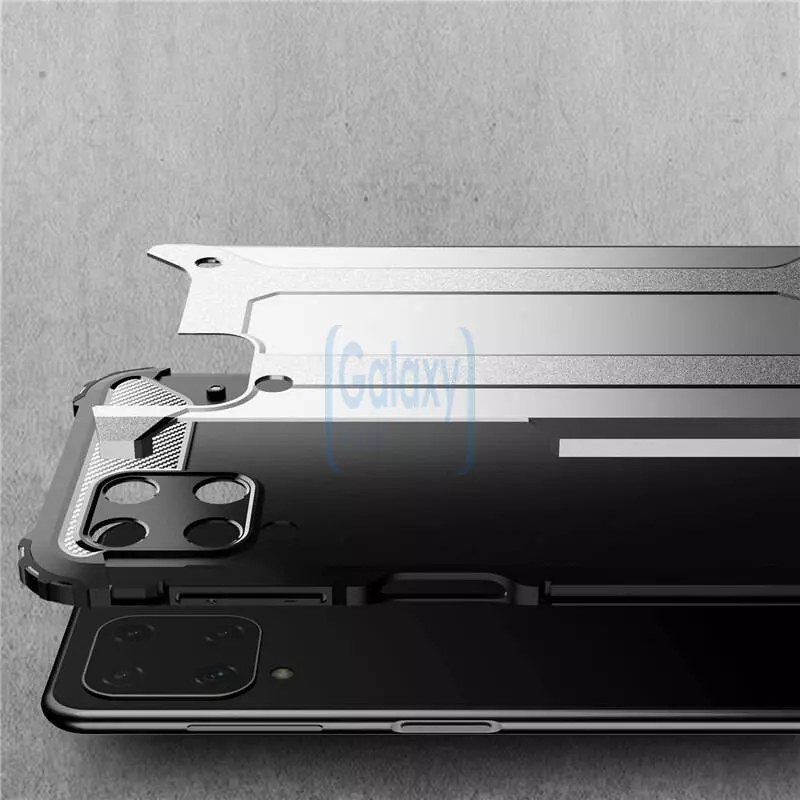 Чехол бампер для Samsung Galaxy M32 Rugged Hybrid Tough Armor Silver (Серебристый)