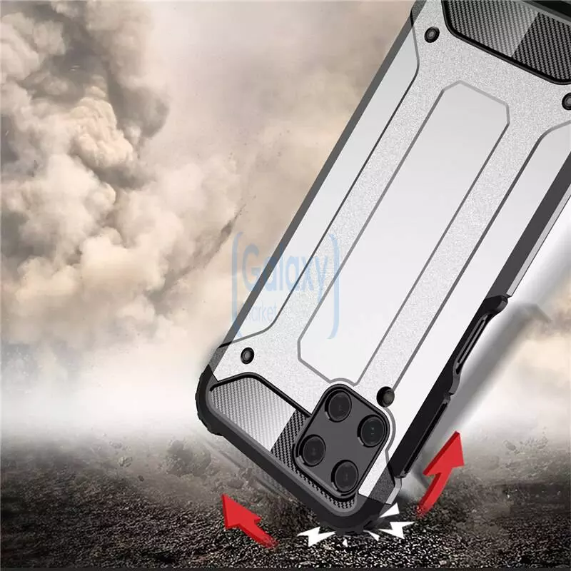 Чехол бампер для Samsung Galaxy M22 Rugged Hybrid Tough Armor Black (Черный) Чехол бампер для Samsung Galaxy M22 Rugged Hybrid Tough Armor Black (Черный)