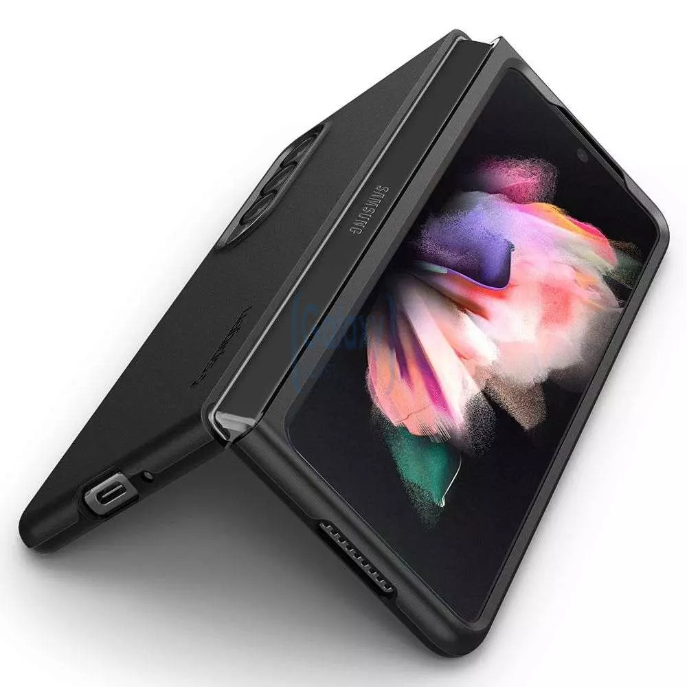 Чехол бампер для Samsung Galaxy Z Fold3 Spigen Thin Fit Black (Черный) ACS03075
