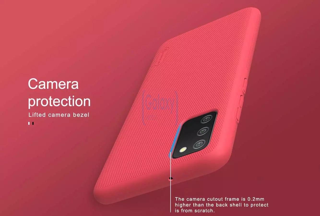 Противоударный чехол бампер Nillkin Super Frosted Shield для Samsung Galaxy A02s (US) Red (Красный)