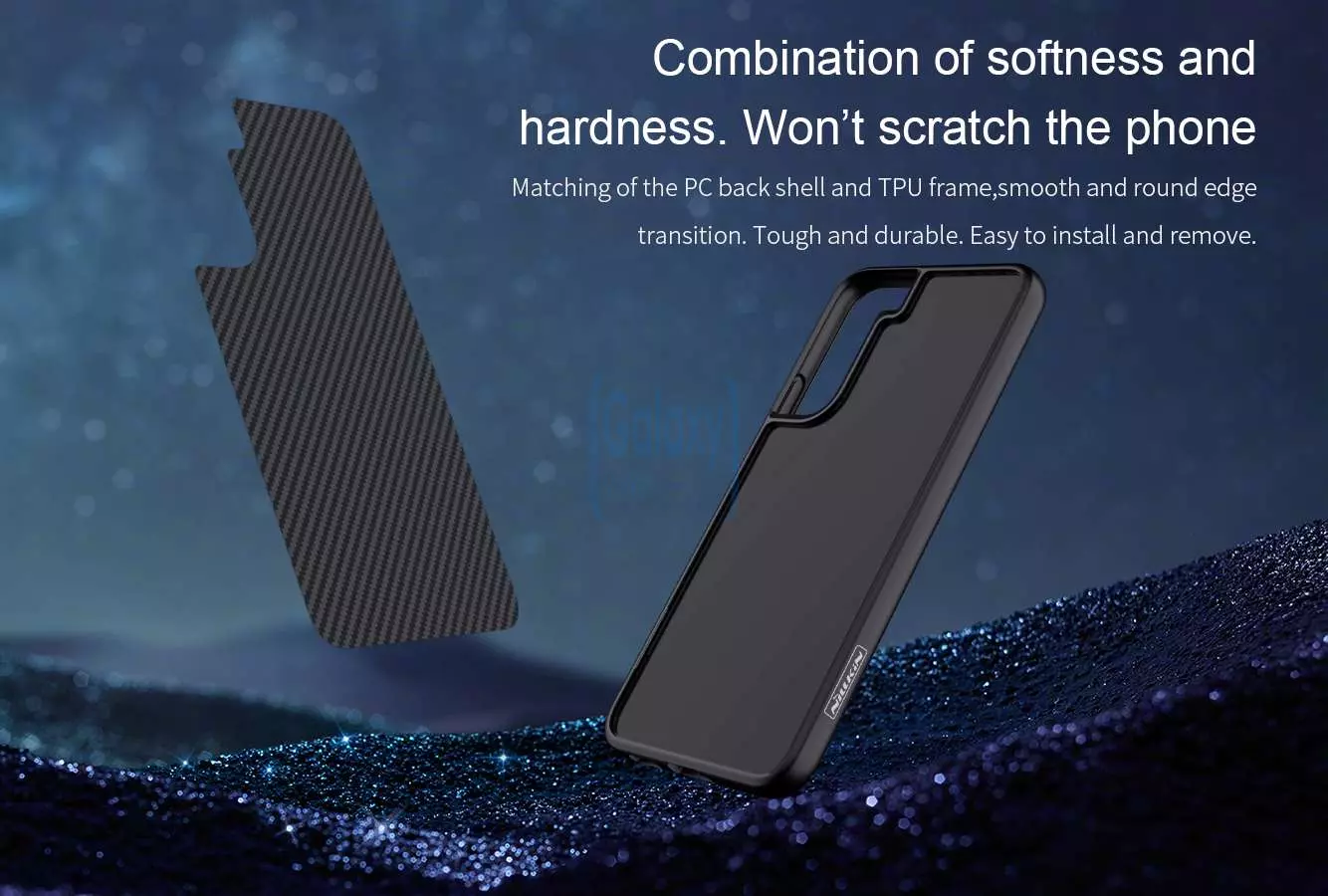 Чохол бампер Nillkin Synthetic Fiber для Samsung Galaxy S22 Black (Чорний)