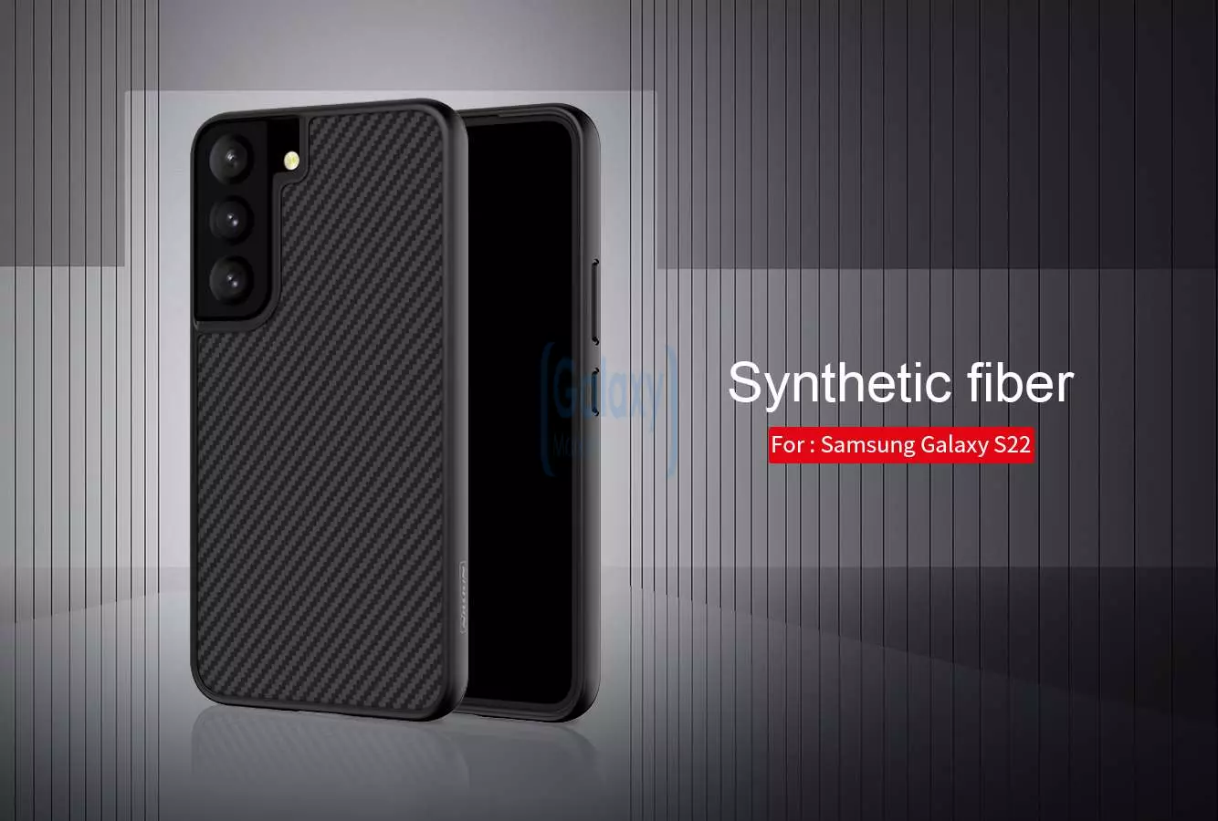 Чехол бампер Nillkin Synthetic Fiber для Samsung Galaxy S22 Black (Черный)