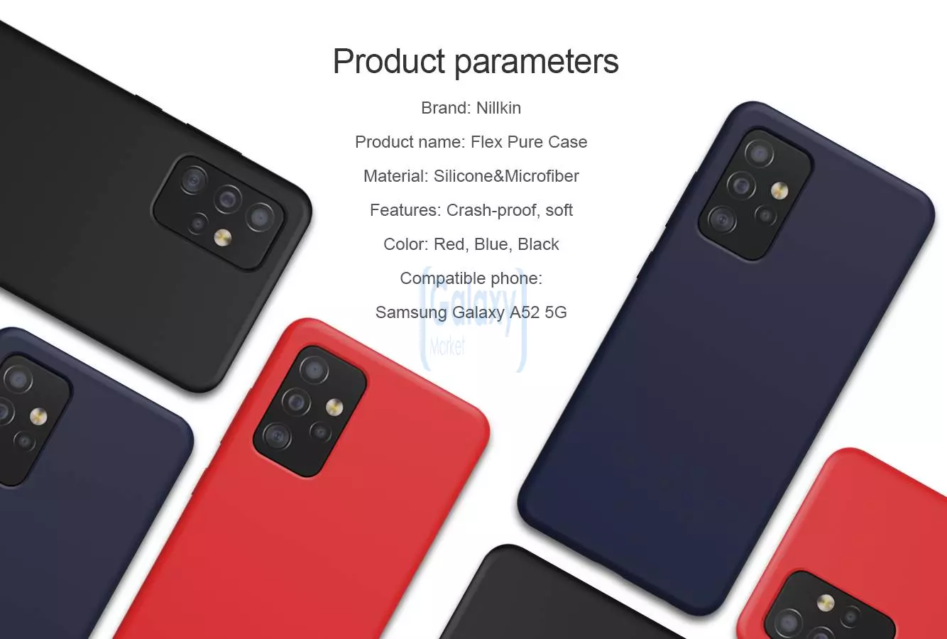 Чехол бампер Nillkin Flex для Samsung Galaxy A53 5G Black (Черный)