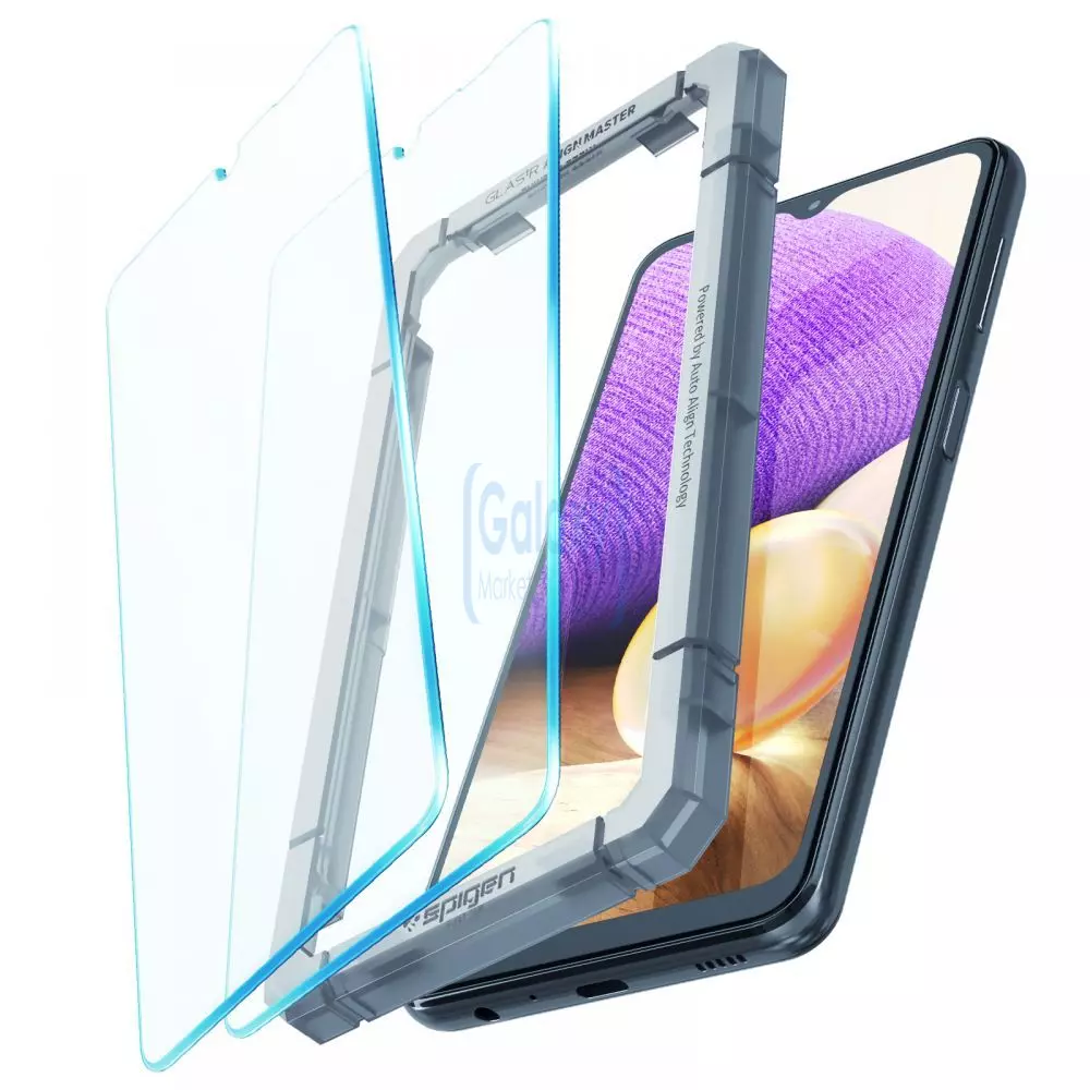 Защитное стекло для Samsung Galaxy M12 Spigen ALM GLAS.TR SLIM 2-PACK Crystal Clear (Прозрачный) AGL02827