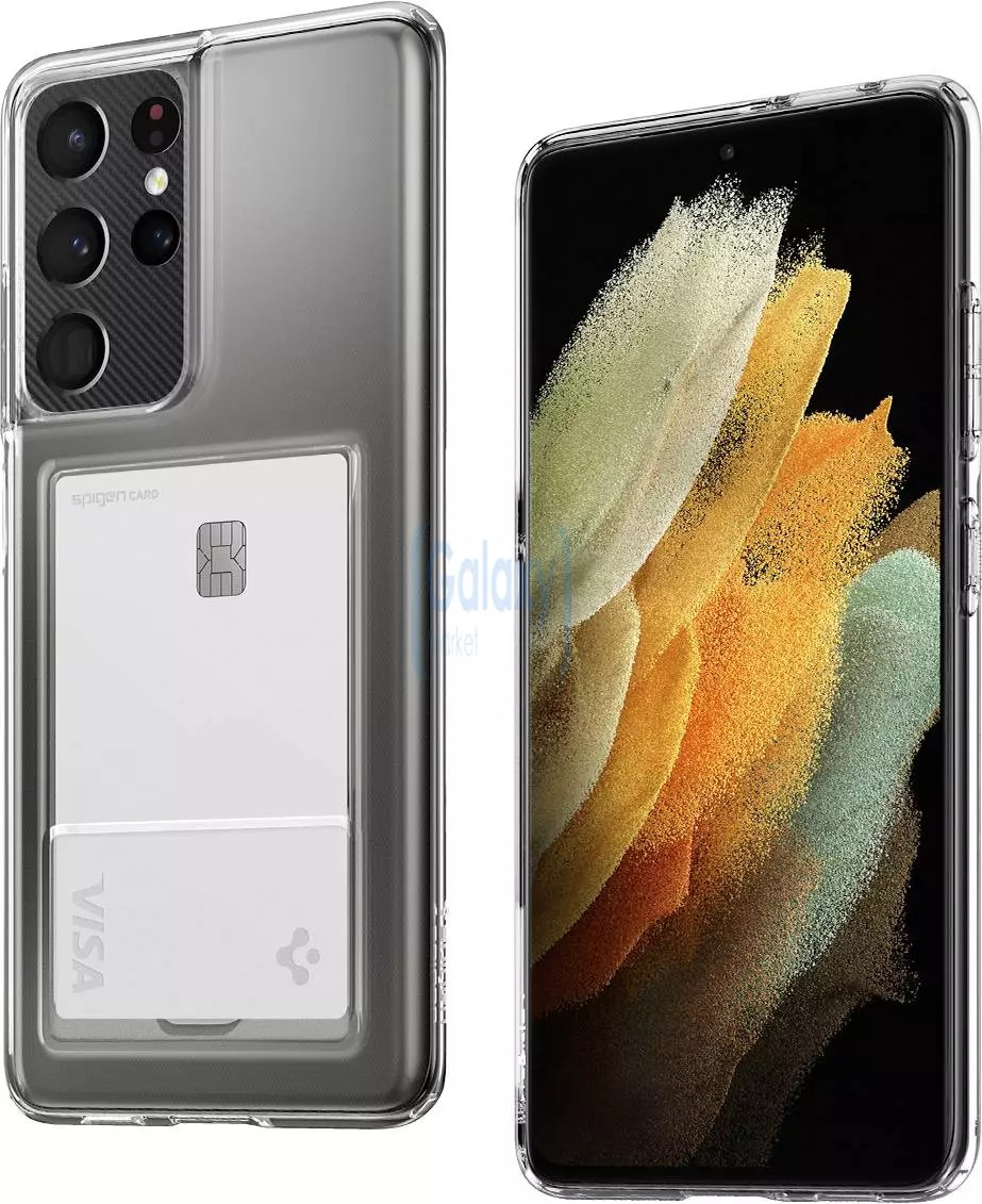 Чехол бампер Spigen Crystal Slot для Samsung Galaxy S21 Ultra Crystal Clear (Прозрачный) ACS02581 Чехол бампер Spigen Crystal Slot для Samsung Galaxy S21 Ultra Crystal Clear (Прозрачный) ACS02581