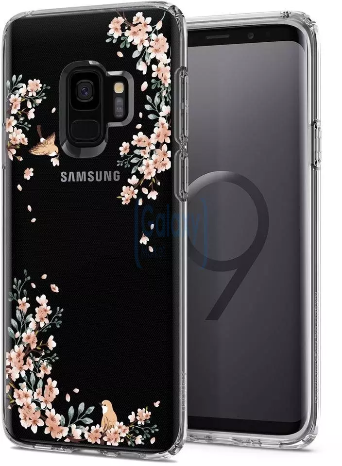 Оригинальный чехол бампер для Samsung Galaxy S9 Spigen Liquid Crystal Blossom Nature (Природа) 592CS22828