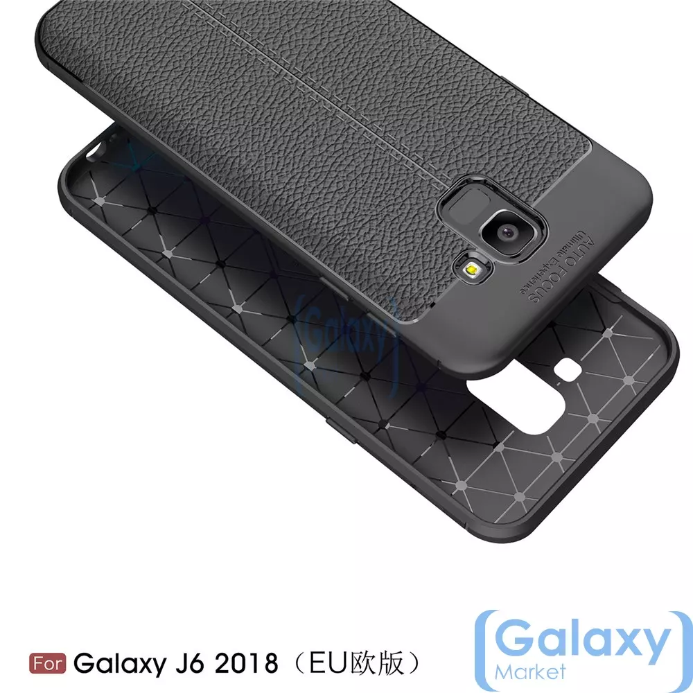 Чехол бампер Anomaly Leather Fit Case для Samsung Galaxy J6 2018 Black (Черный)