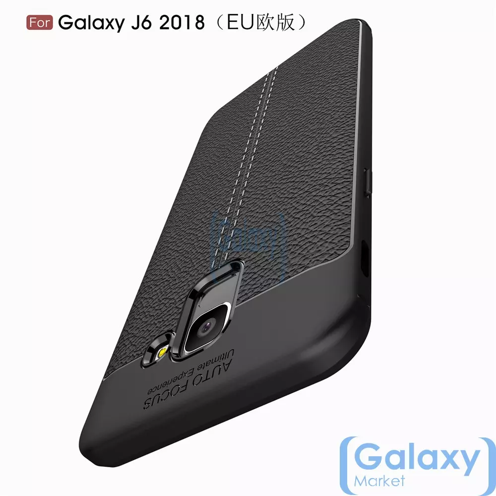 Чехол бампер Anomaly Leather Fit Case для Samsung Galaxy J6 2018 Black (Черный)