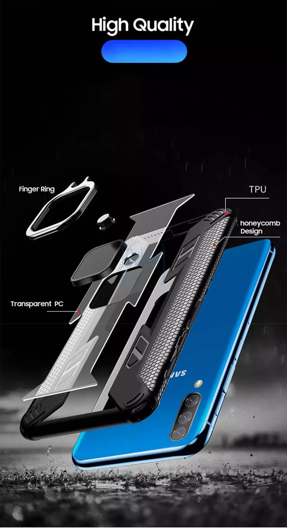 Чехол бампер Anomaly Hybrid S для Samsung Galaxy A30s Black (Черный)