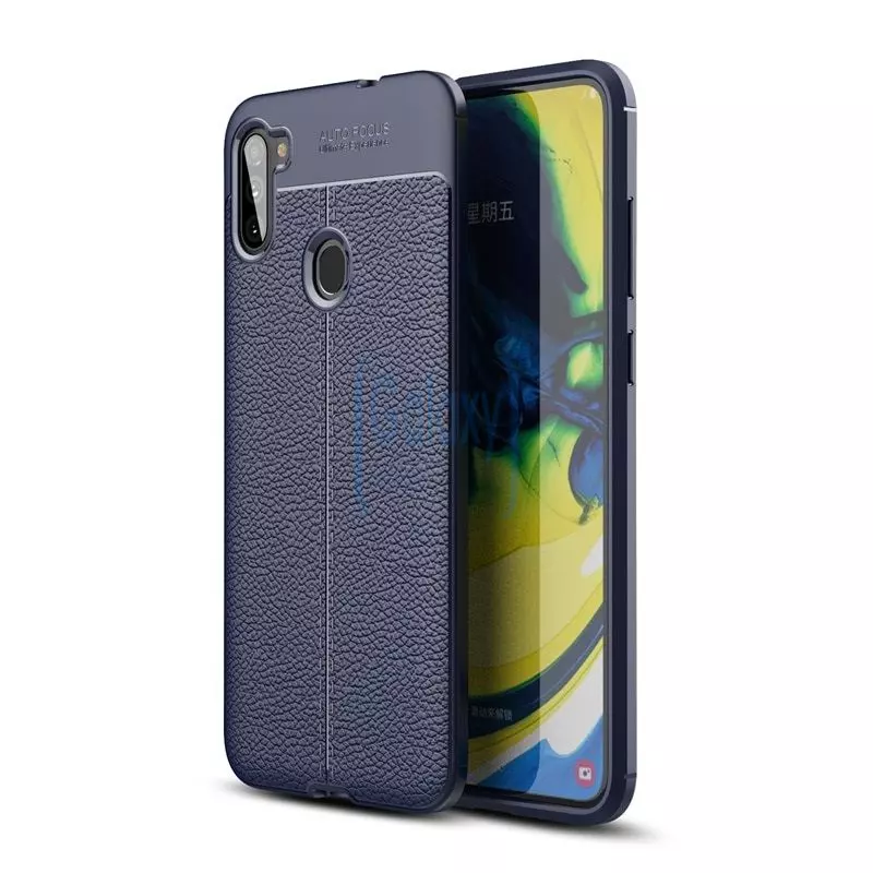 Чехол бампер Anomaly Leather Fit Case для Samsung Galaxy M11 Blue (Синий)