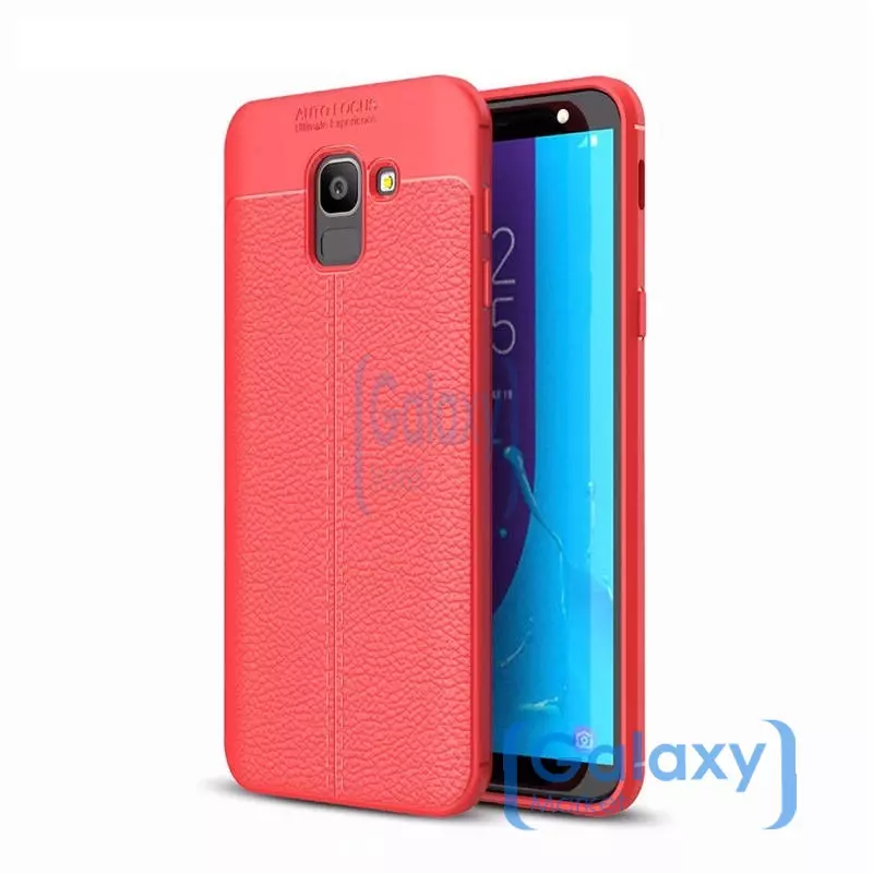Чехол бампер Anomaly Leather Fit Case для Samsung Galaxy A6 2018 Red (Красный)