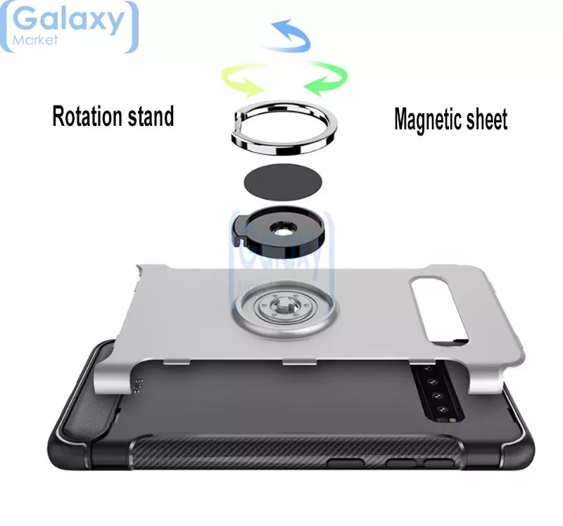 Чехол бампер Anomaly Magnetic Ring Standing Case для Samsung Galaxy S10 Navy Blue (Синий)