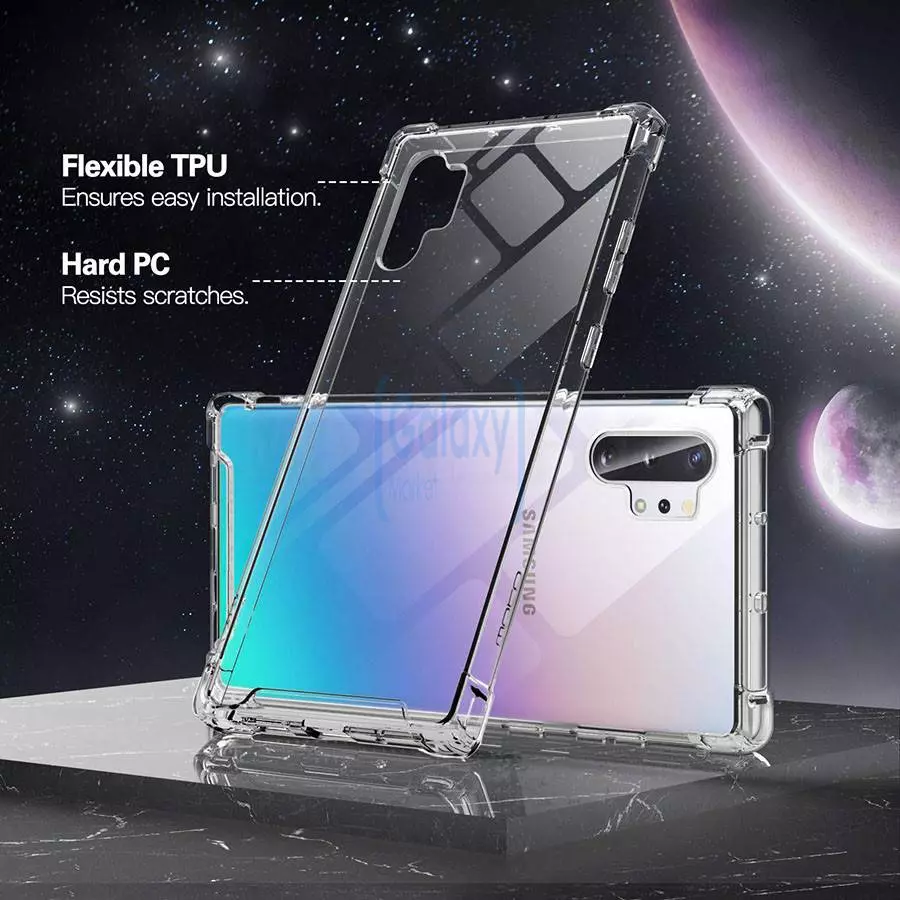 Чехол бампер Anomaly Rugged Crystall для Samsung Galaxy Note 10 Plus Crystal Clear (Прозрачный)