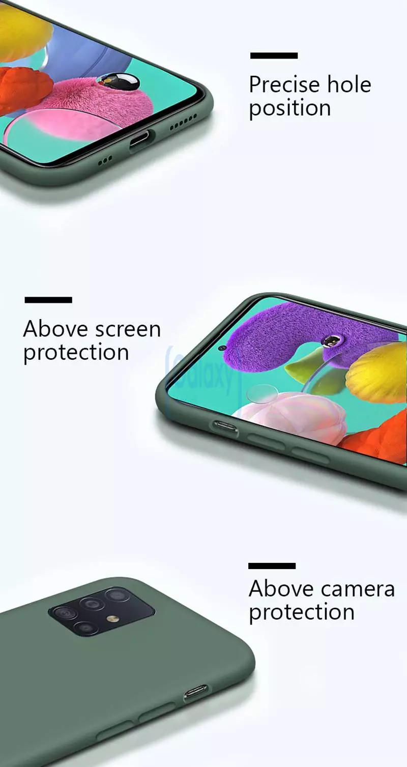 Чехол бампер Anomaly Silicone для Samsung Galaxy A51 Dark Green (Темно-зеленый)