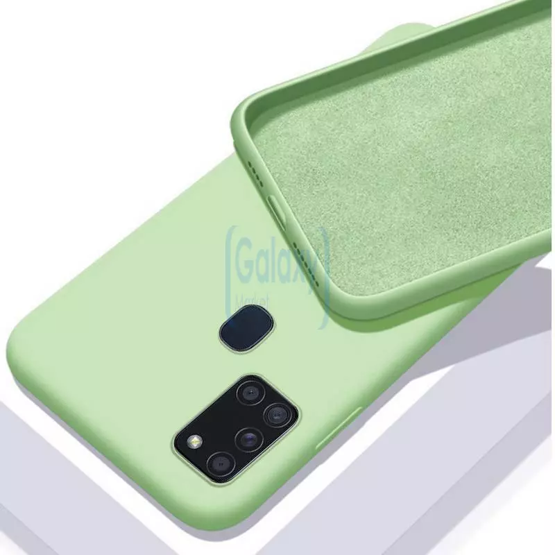 Чехол бампер Anomaly Silicone для Samsung Galaxy A21s Light Green (Светло-зеленый)