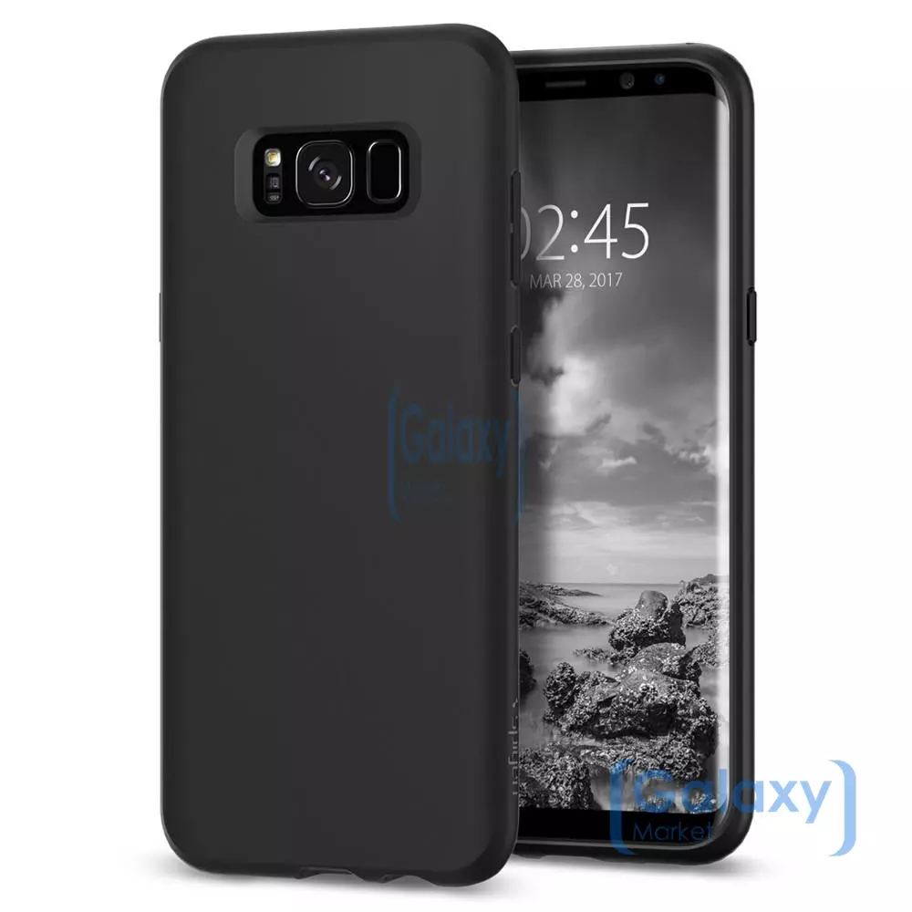 Чехол бампер Spigen Case Liquid Crystal для Samsung Galaxy S8 Black (Черный)