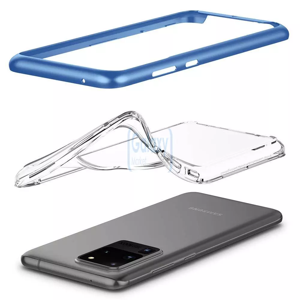 Чехол бампер Caseology Skyfall Flex для Samsung Galaxy S20 Ultra Ocean Blue (Синий Океан)