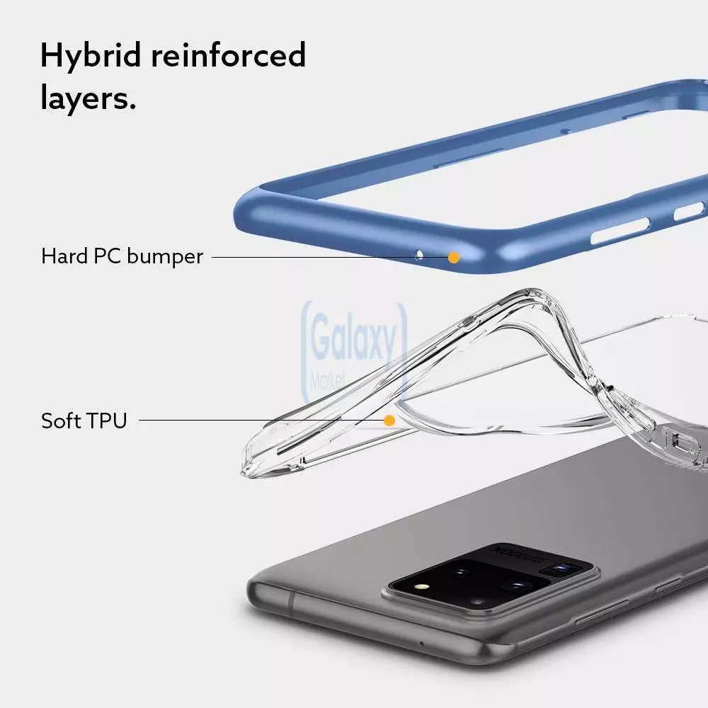 Чехол бампер Caseology Skyfall Flex для Samsung Galaxy S20 Ultra Ocean Blue (Синий Океан)