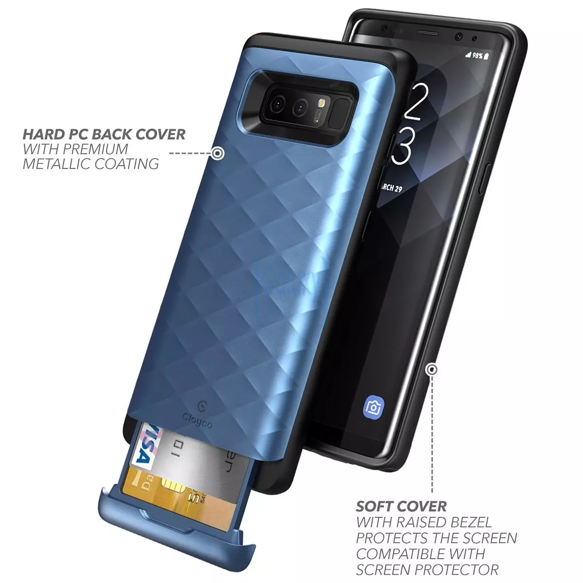 Чехол бампер Clayco Argos Case для Samsung Galaxy Note 8 Blue (Синий)