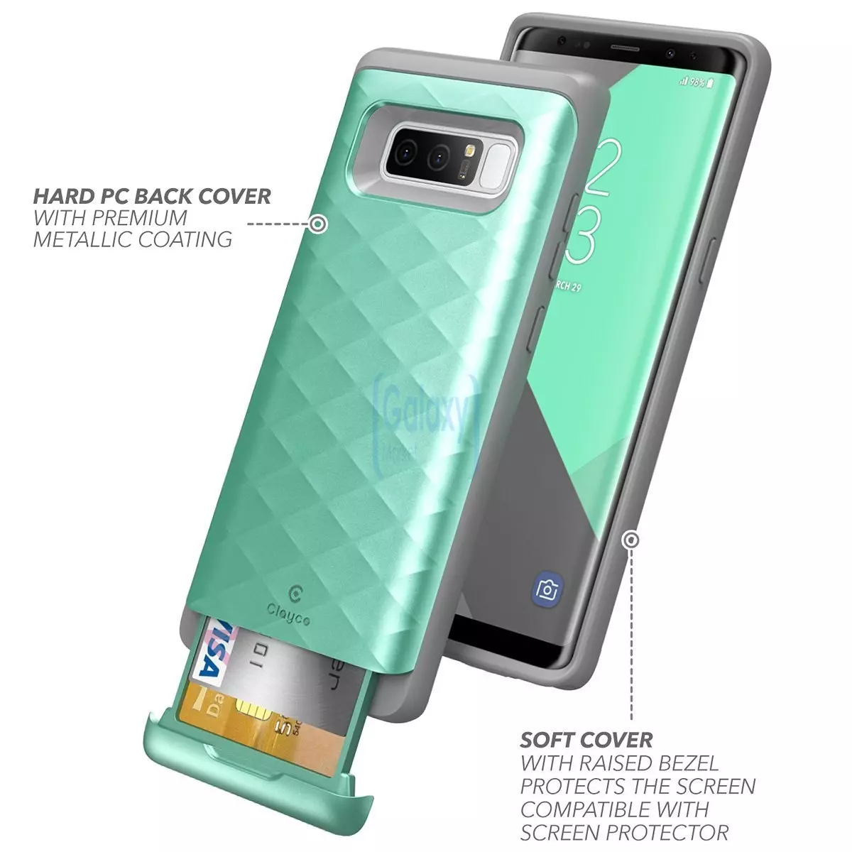 Чехол бампер Clayco Argos Case для Samsung Galaxy Note 8 Green (Зеленый)