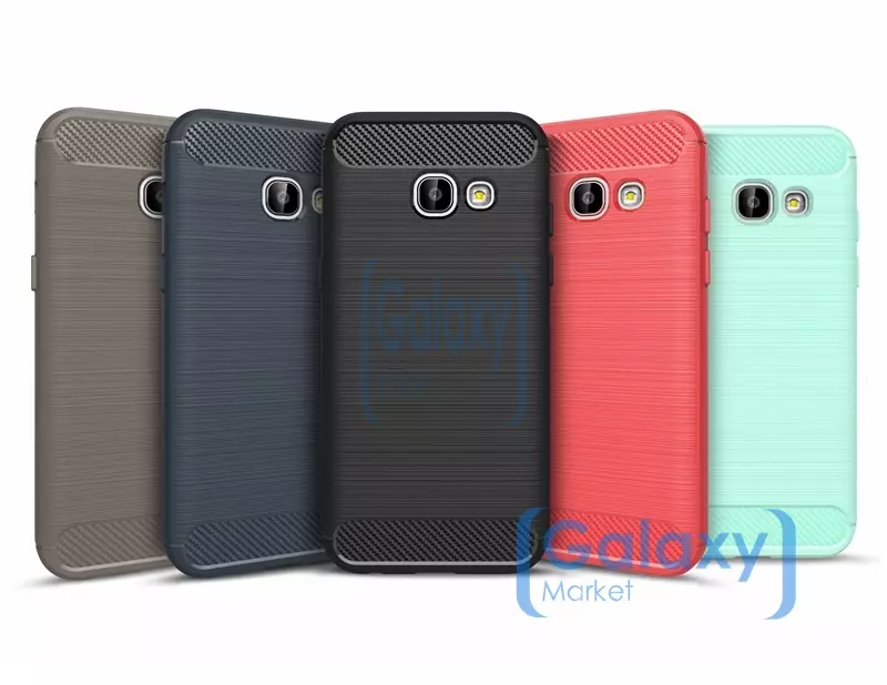 Чехол бампер Ipaky Carbon Fiber для Samsung Galaxy A3 (A3 2017) Gray (Серый)