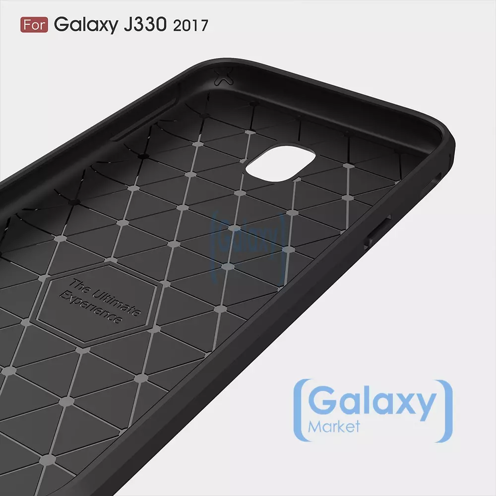 Чехол бампер Ipaky Carbon Fiber для Samsung Galaxy J3 2017 Red (Красный)