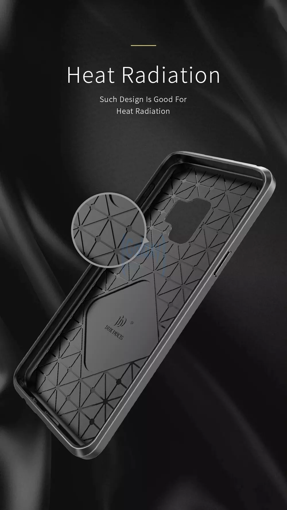 Чехол бампер Dux Ducis Carbon Magnetic Case для Samsung Galaxy S9 Gold (Золотой)
