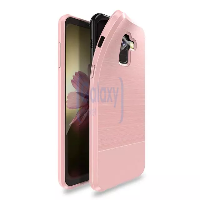 Чехол бампер Dux Ducis Carbon Magnetic Case для Samsung Galaxy A8 2018 Rose Gold (Розовое золото)