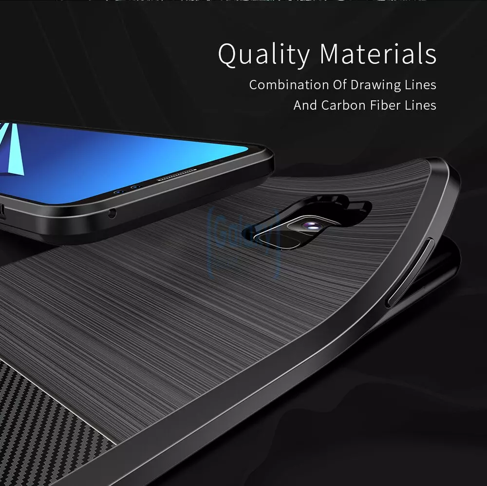 Чехол бампер Dux Ducis Carbon Magnetic Case для Samsung Galaxy A8 2018 Gold (Золотой)