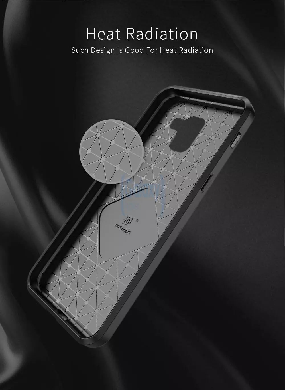 Чехол бампер Dux Ducis Carbon Magnetic Case для Samsung Galaxy A8 2018 Gold (Золотой)
