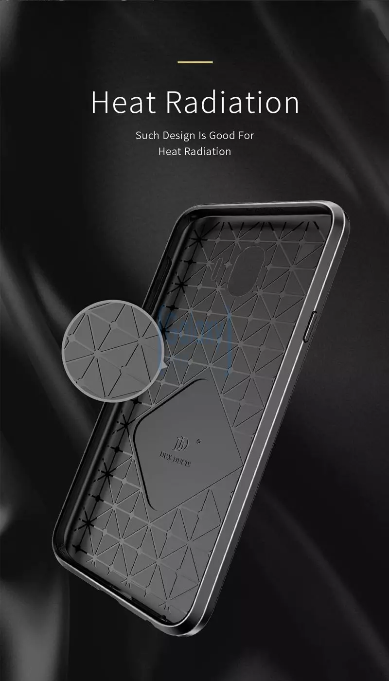 Чехол бампер Dux Ducis Carbon Magnetic Case для Samsung Galaxy J4 2018 Rose Gold (Розовое золото)