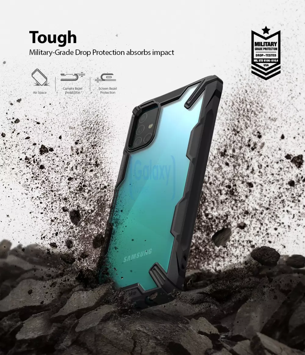 Чехол бампер Ringke Fusion-X для Samsung Galaxy A51 Black (Черный)